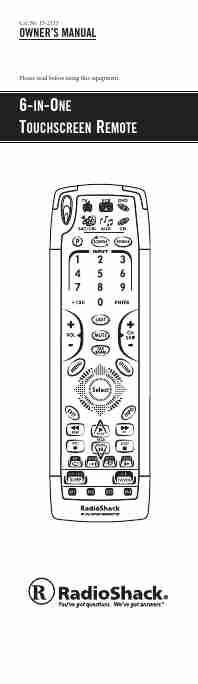 Radio Shack Universal Remote 6-IN-ONE TOUCHSCREEN REMOTE-page_pdf